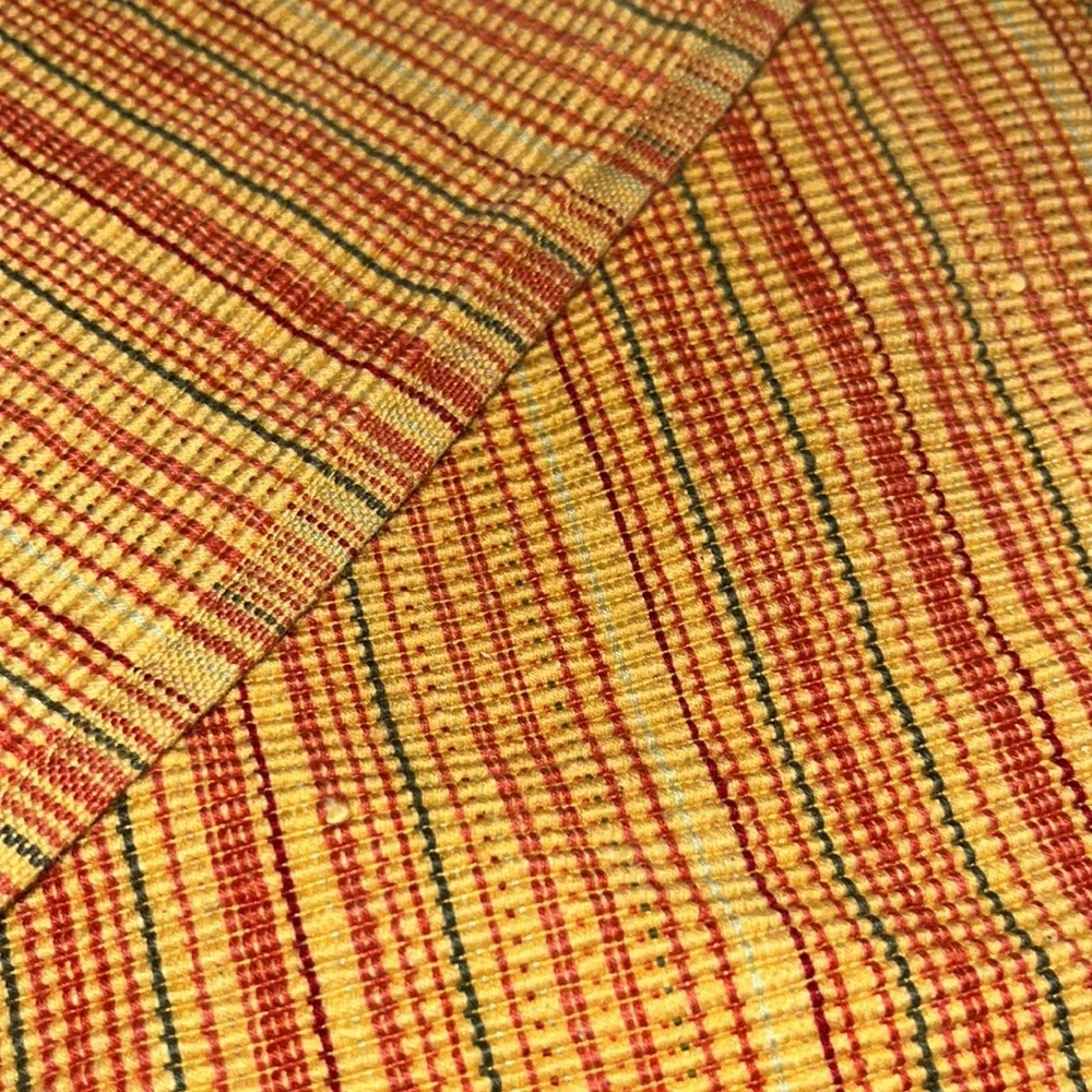 Cotton Place Mats Set of Two Yellow, Green, Orange Stripe